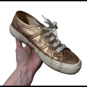 Superga Cotmetu Rose Gold Metallic Sneakers